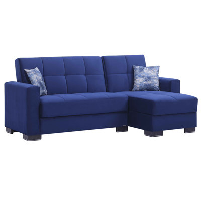 Legacy Reversible L-Shaped Sleeper Sofa & Chaise Sectional w/ Storage Seats for Living Room