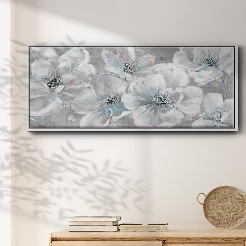 Soft Teal Summer- Framed Canvas, 20" H x 50" W
