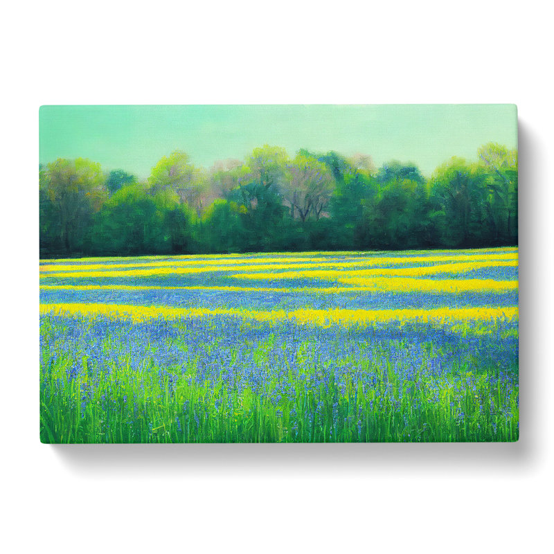 Cool Bluebell Field - Wrapped Canvas, 40cm H x 60cm W x 3cm D
