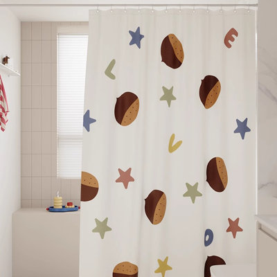 Rideau de douche en polyester avec crochets
