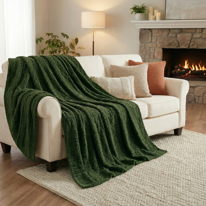Literie moelleuse Boho, Double/Grand, Vert