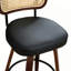 Ensemble de 3 tabourets de bar pivotants de style moderne Mid-Century avec dossier en canne, structure en bois de noyer et siège pivotant à 360 °-1868808100-1868808106