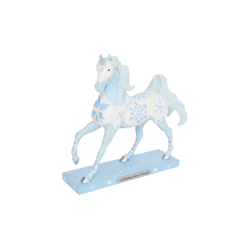 Figurine de cheval princesse des neiges traînée