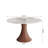 Mid-Century Modern Round Dining Table For 2-4 Stone Tabletop Solid Wood Pedestal Base-1642152164-1637027796