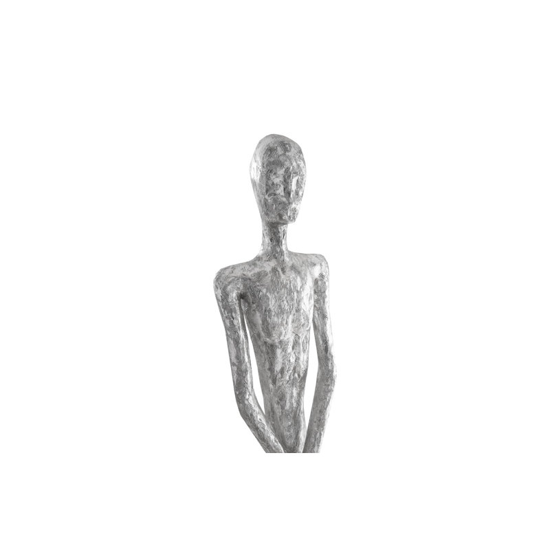 Lloyd Skinny Male Statue, 84" H x 16" W x 13" D, Silver