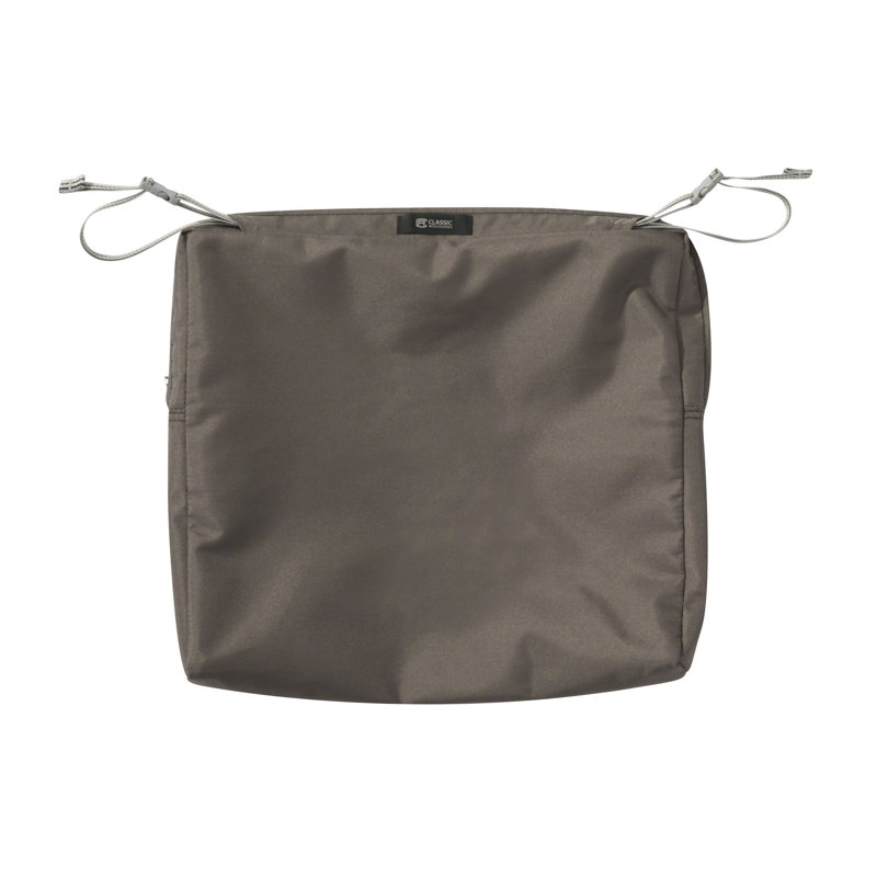 Jaylon Outdoor Dining Chair Cushion Cover, 17" W x 15" D, Dark Taupe