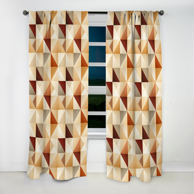 Geometric Harmony I - Modern Curtain - Velvet Room Darkening - 1 Panel