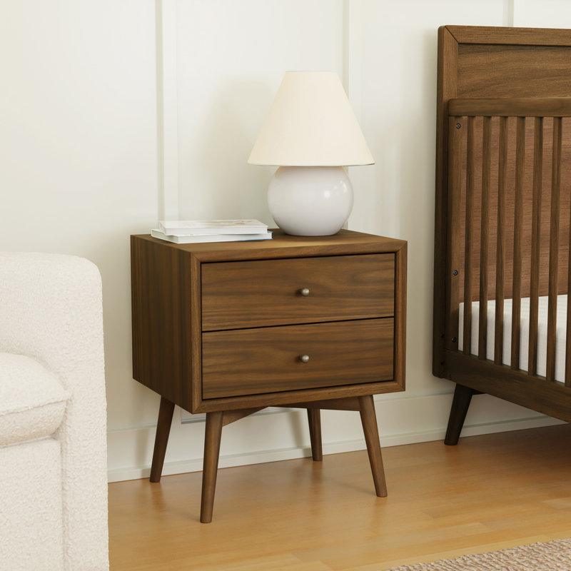 Palma Nightstand With USB Port, Natural Walnut