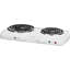 Double brûleur électrique Brentwood 1500w - blanc, plaque chauffante compacte en spirale pour une cuisson rapide