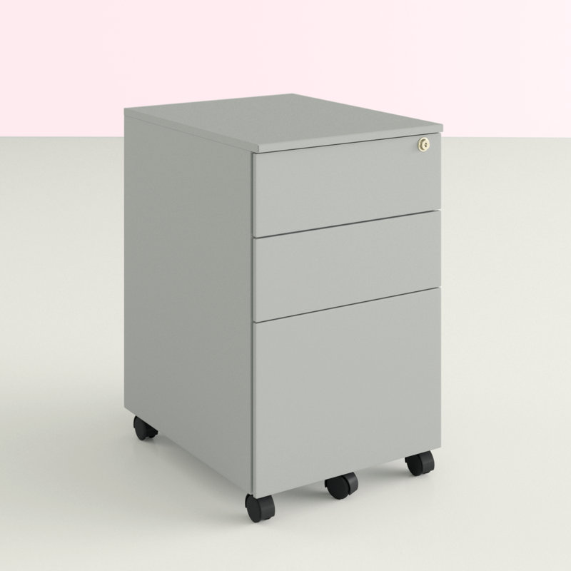 Carron 38cm Wide 3 -Drawer Mobile Steel File Cabinet