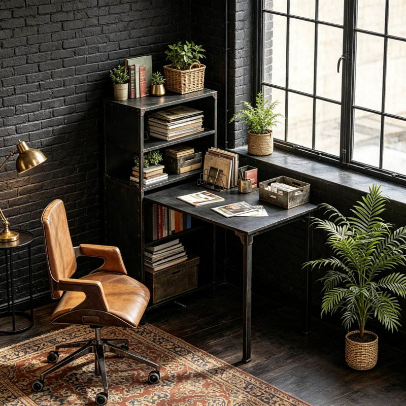 Steel Writing Desk, Black