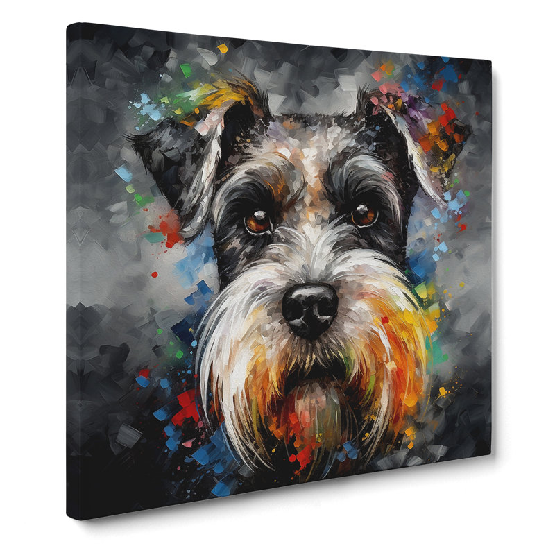 Schnauzer Expressionism - Wrapped Canvas, 50cm H x 50cm W x 3cm D