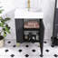 21,6 pouces Meuble-lavabo noir avec lavabo simple en céramique | Portes à fermeture en douceur | Rangement à droite | Armoire de rangement pour salle de bain