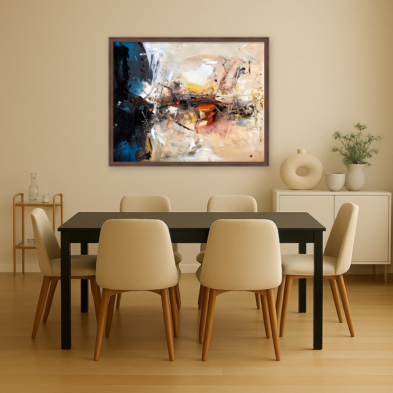 «Optimistic Day» par Stanislav Lazarov, reproduction d'art sur toile encadrée, Brun moyen Florence
