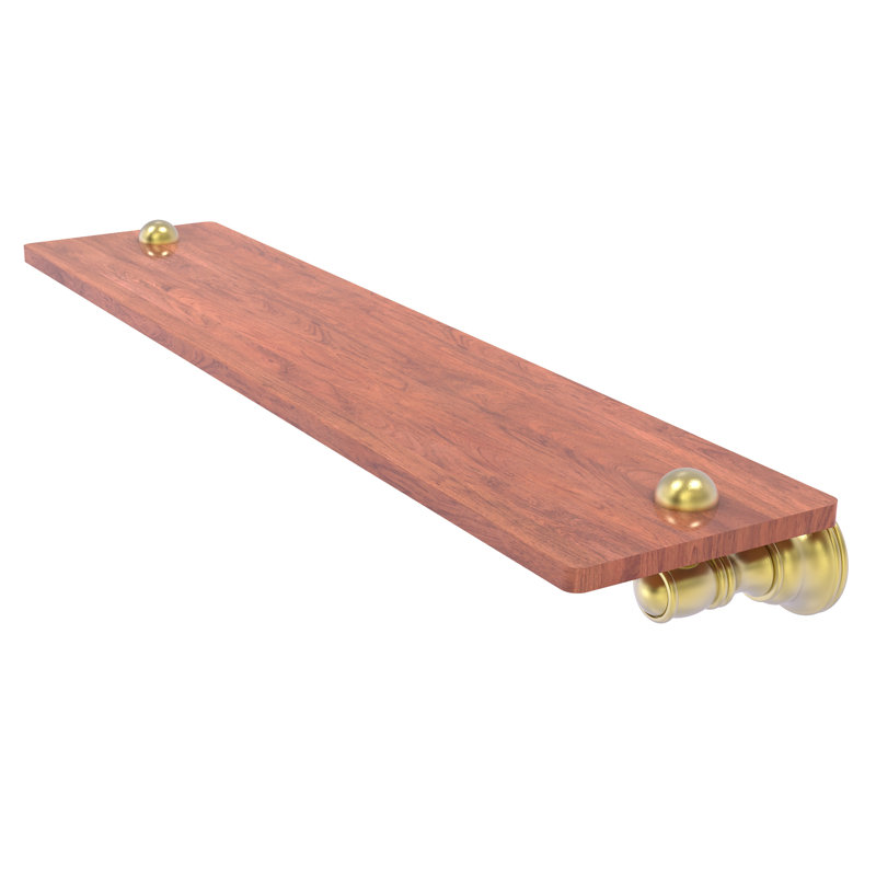 Freyja Ironwood Bracket Shelf, Satin Brass, 2.4" H x 22" W x 5.54" D
