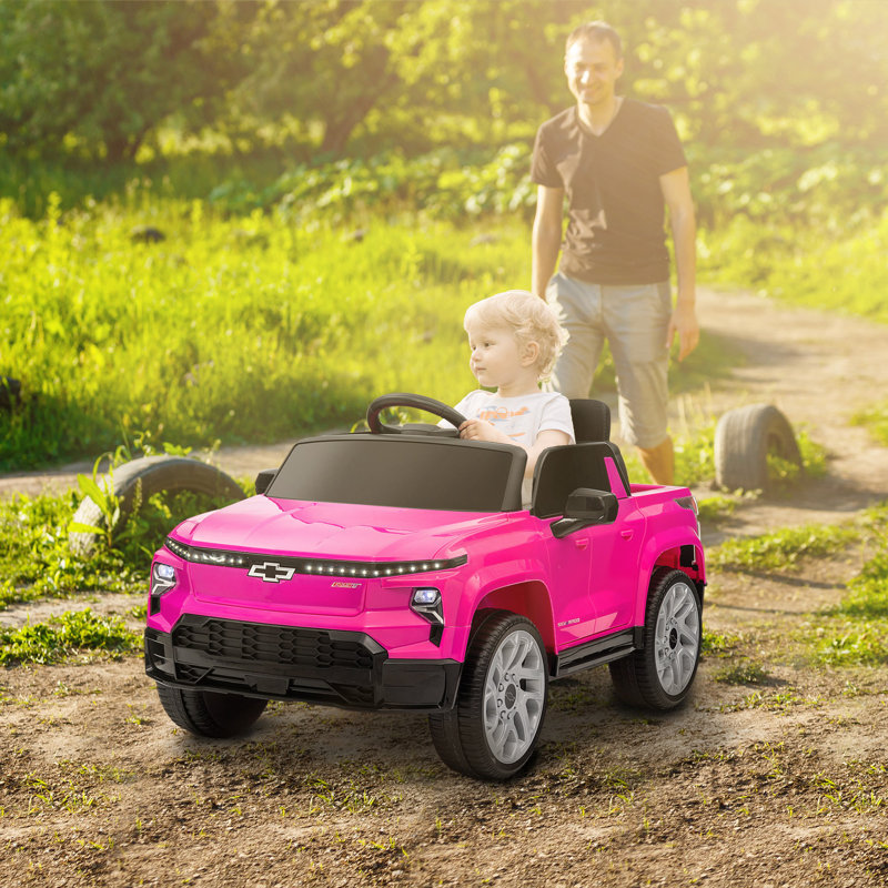 12V CHEVROLET SILVERADO EV RST Licenced Kids Car with Remote, Pink