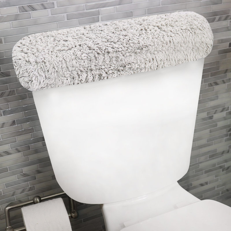 Tapis pour salle de bain Dobrinka, Gris clair, 10 po x 22 po (couvercle de réservoir)