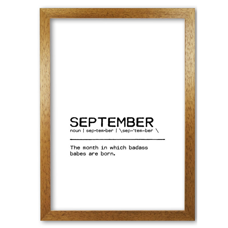 September Badass - Print, 42cm H x 29.7cm W x 4cm D, Wrapped Canvas