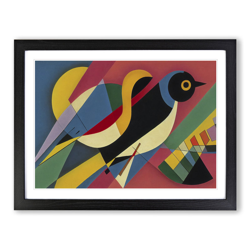 Grand Abstract Bird - Single Picture Frame Print, 34cm H x 46cm W x 2cm D, Black Framed