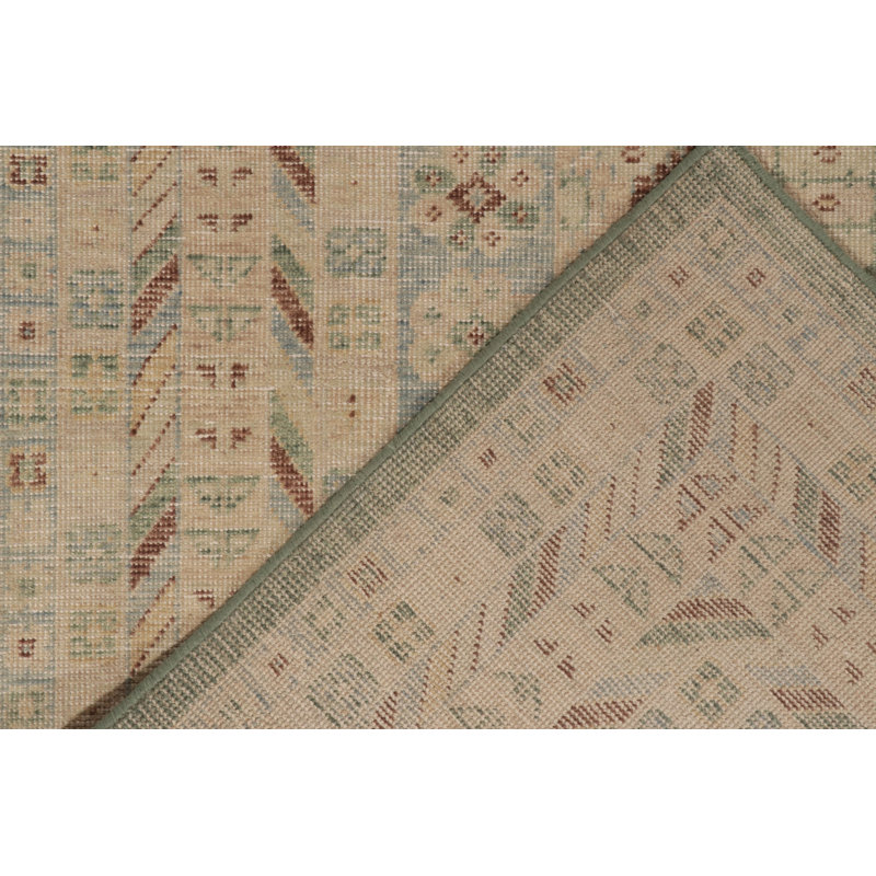 Distressed Homage Hand Knotted Wool Geometric Area Rug, Rectangle 14' x 20'