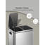Dual Rubbish Bin 2-Compartment Stainless Steel Recycling Bin with Pedals and Soft Closure Lids 30L (2 x 15L) Silver