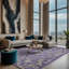 Machine Washable Purple Area Rug-1090056849
