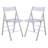 Transparent Acrylic Folding Chair with Stainless Steel Frame and Footrest – Stackable Open-Back Side Chair-1072969774