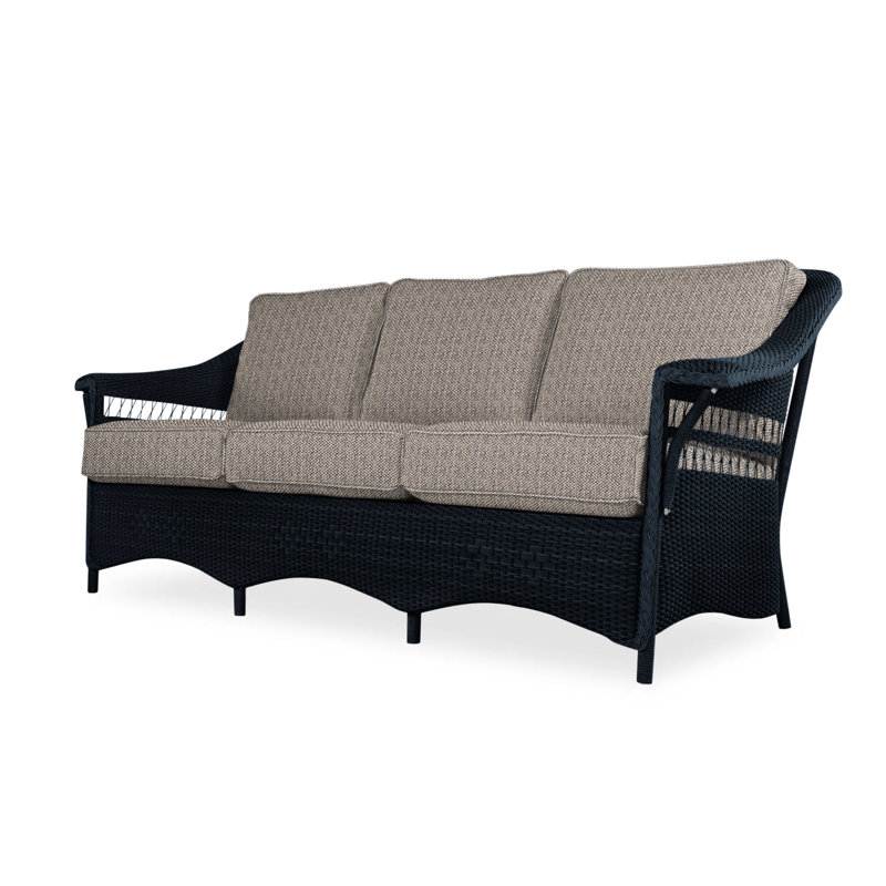Nantucket Outdoor 3 - Seat Patio Sofa, Hansen Sky, Ebony