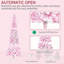 Forme de crayon avec arbre de Noël, arbre de Noël artificiel enneigé avec branches de pin réalistes, lumières DEL chaudes, ouverture automatique
