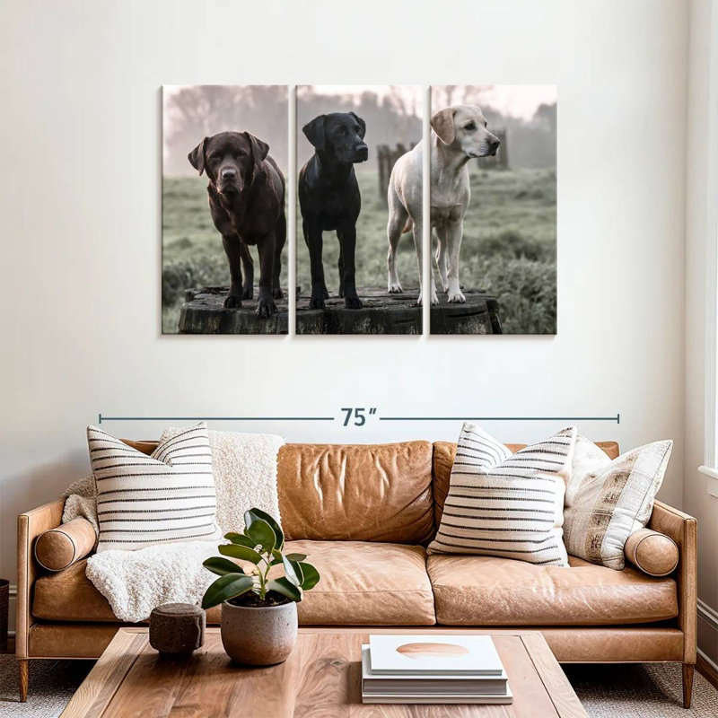 Labrador Dogs, 36" H x 57" W