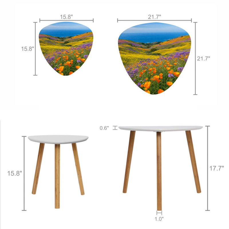 Ensemble de 2 tables basses gigognes Triangle