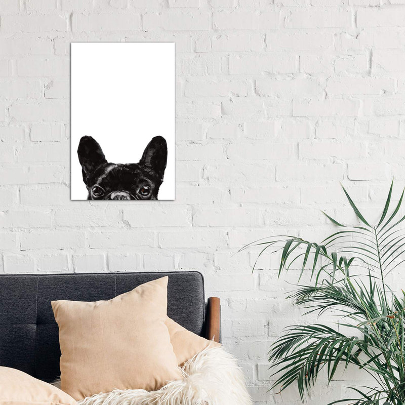 Peeking Bulldog by Big Nose Work - Wrapped Canvas Print, 66.04 cm H x 45.72 cm W x 1.91 cm D