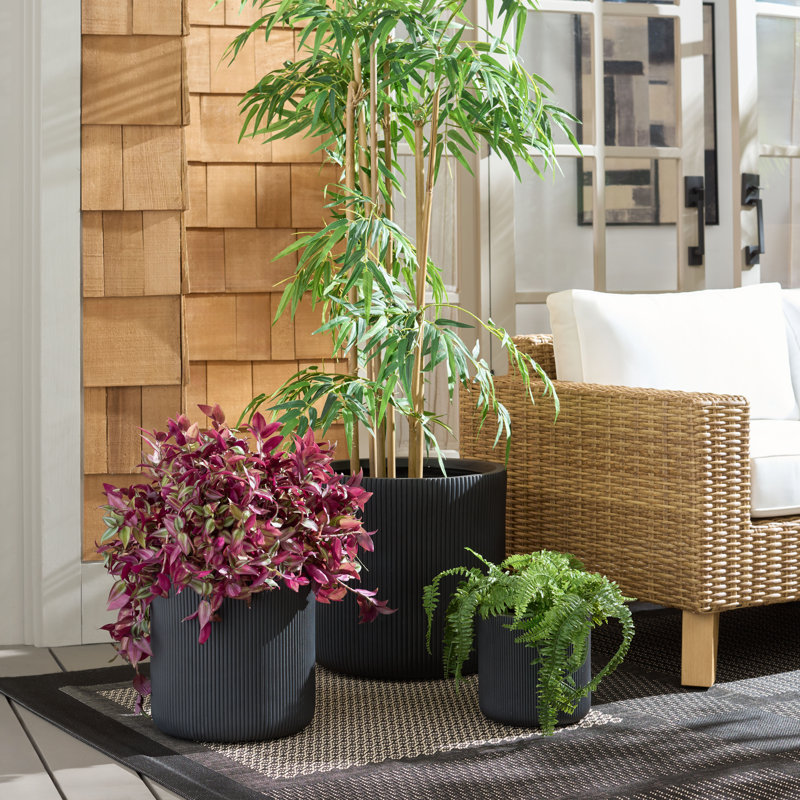 Carolina Planter Pot Set Of 3, Black