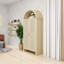 Grand garde-manger arqué avec 2 tablettes réglables, porte en rotin et rangement polyvalent pour plusieurs pièces
