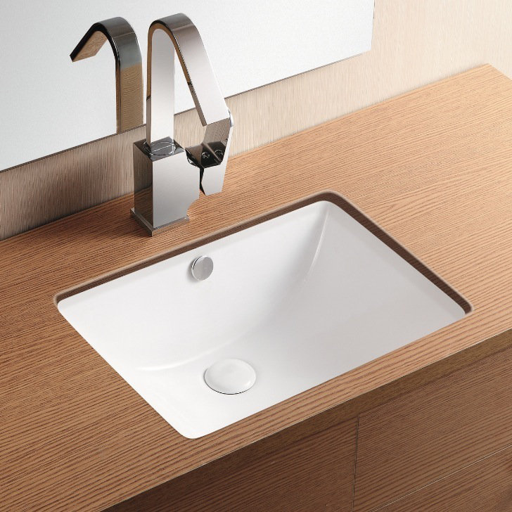 Caracalla Ceramica II 13.58'' Glossy White Ceramic Rectangular Bathroom Sink with Overflow