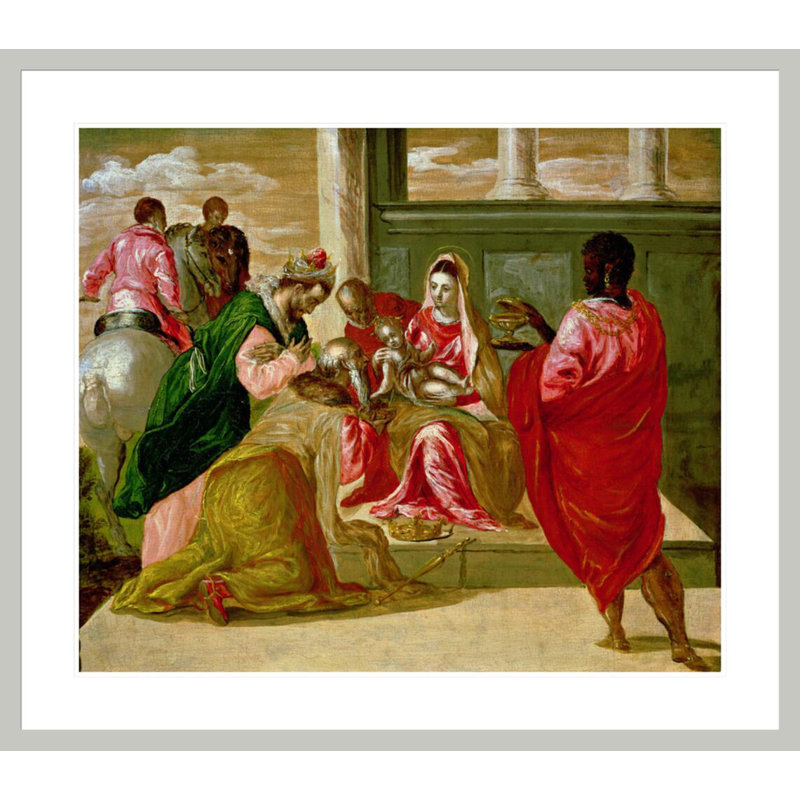 «The Adoration of the Magi» par El Greco, impression giclée sur cadre, H 33,5 po x l 38,2 po