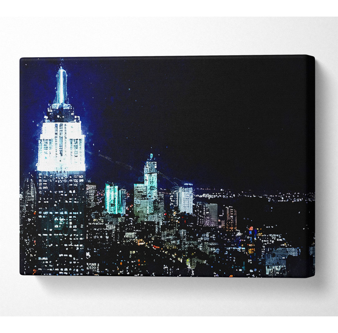 New York City White Glow Nights - Kunstdrucke auf Leinwand