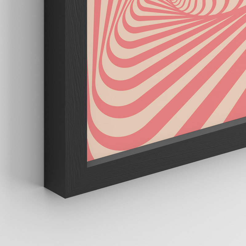 «Pink Line», impression encadrée sur papier 4 pièces, H 14 po x l 11 po, Noir