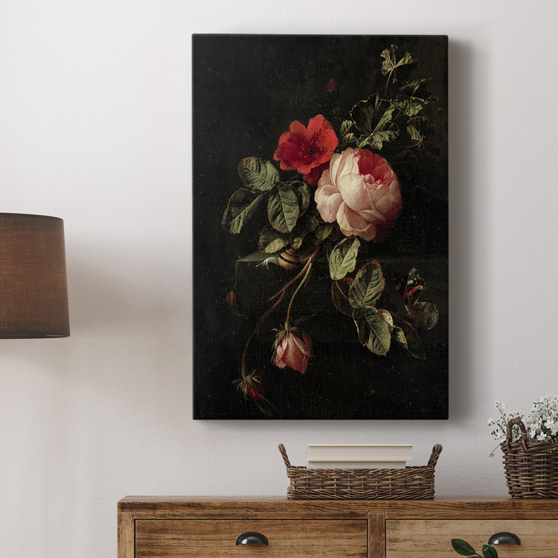 Imprimé floral rétro CCGLXI - galerie enveloppée Cavas, H 12 po x l 8 po