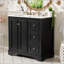 Meuble-lavabo transitionnel de 36 po avec lavabo en céramique, portes à fermeture douce, tablette réglable et tiroirs multiples-1149606267