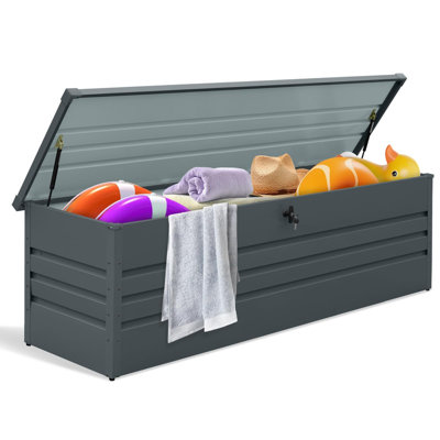 Jaxenor 260 Gallon Waterproof Outdoor Storage Box, Outside Metal Deck Storage Box for Patio Cushions, Garden Tools, Pool Supplies (Extra Large) by Jaxenor