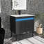 Meuble-lavabo simple 30 po avec plateau en céramique Leutrim-768475387
