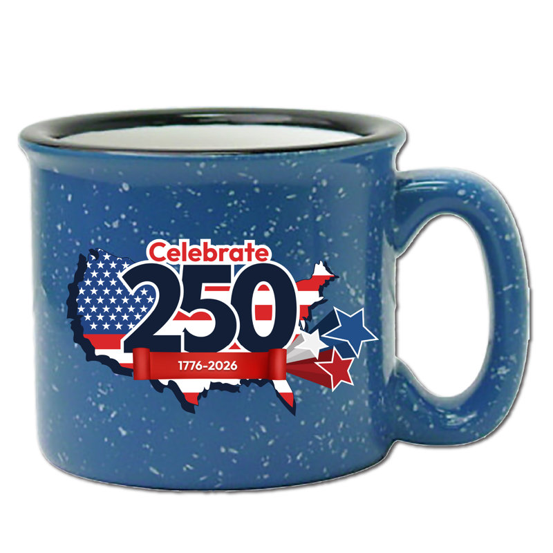 Grande tasse en céramique 19 oz Celebrate 250 USA, Blue
