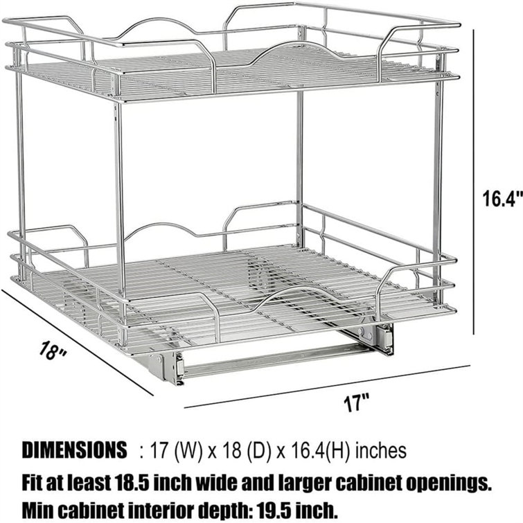 Pull Out Cabinet Organizer 18D x 17W x 16.4H, Kitchen Cabinet