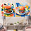 Pop Art Hamburger Brilliance I - Ensemble de 2 impressions carrées alimentaires sur métal