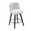 Ensemble de 2 tabourets de bar pivotants de 25 po de hauteur moderne avec revêtement en lin et dossier capitonné, tabourets de bar à cadre en bois massif pour îlot de cuisine, bar à déjeuner ou pub à domicile, assemblage facile-132046146
