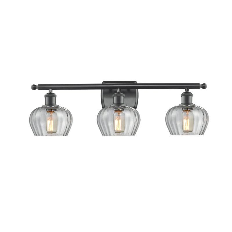 Éclairage de salle de bain à intensité variable 3 lumières Patrina, Transparent, Ampoule DEL 6 watts Vinage, Or satiné