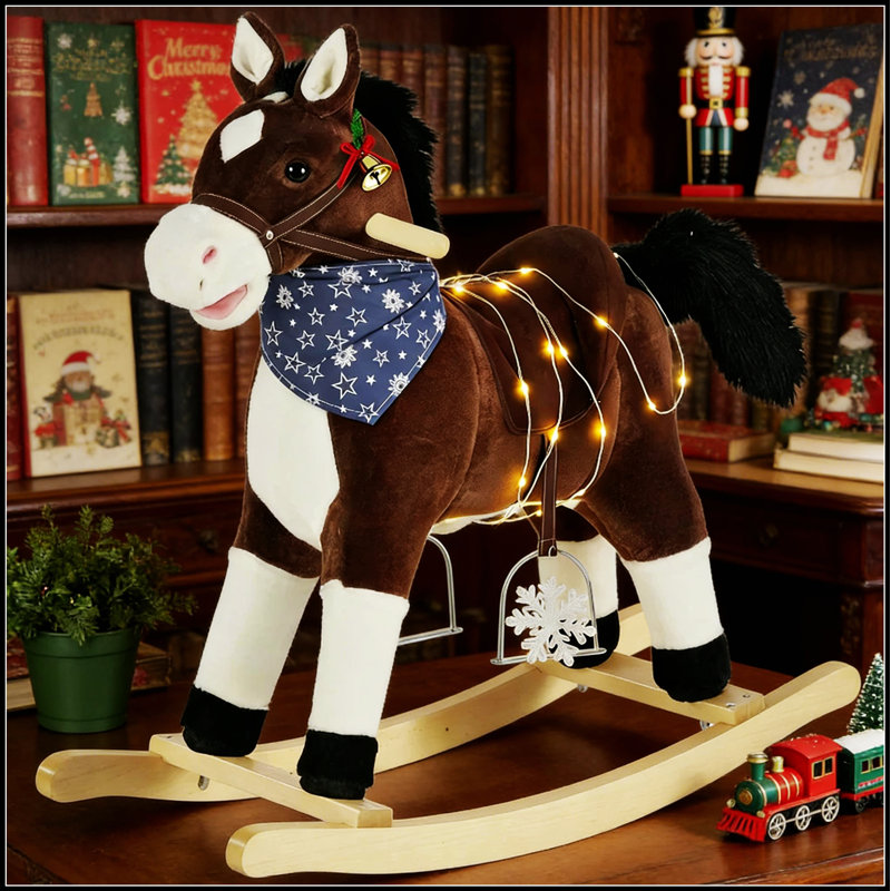 Cheval à cheval avec sons réalistes, cheval à bascule pour un jeu interactif et imaginatif, parfait pour le développement et le plaisir des enfants