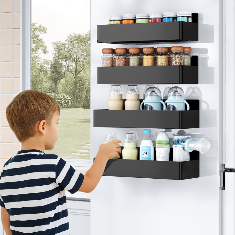 Magnetic Spice Rack For Refrigerator, Kitchen Organizer And Storage Shelf