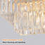 Lustre - S, cristal rectangulaire réglable, lumières de cristal de style industriel E12 de style moderne, plafonnier en fer de style campagnard-1770025521